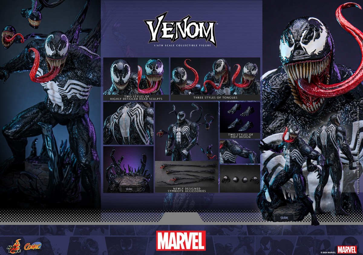 New Hot Toys CMS023 Marvel Comics Venom 1/6 Action Figure 39cm In