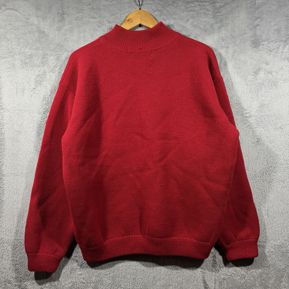 Vintage Patagonia Alpine Sweater Men's Large Red Half Zip 100% Wool 90's - Image 2 of 4