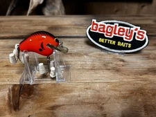 Vintage Bagley BB1 Brass Wedge OFO Black on Fire Orange Bass Fishing Lure