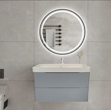 Bathroom Vanity Unit Sink Wall Cabinet Grey Basin Wc Toilet Storage