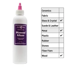 Judikins DIAMOND GLAZE Water Based Dimensional Adhesive 8 oz Clear Glassy Finish