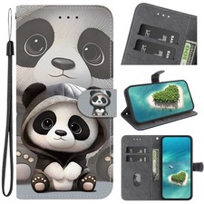 Image of For iPhone Samsung Huawei Cute Panda Leather Card Wallet Case Flip Stand Cover