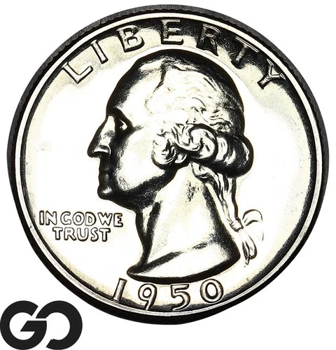1950 Washington Quarter PROOF, Flashy Gem PR++