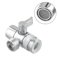 3-way Diverter Valve Water Tap Connector Faucet Adapter Kitchen Sink Splitter .