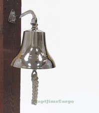 Solid Brass Chrome Finish Ship's Bell 6" Nautical Maritime Hanging Wall Decor