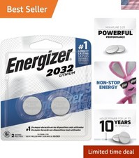 CR2032 3V Lithium Coin Batteries - 2 Count, Safe for Kids, Ideal for Electronics