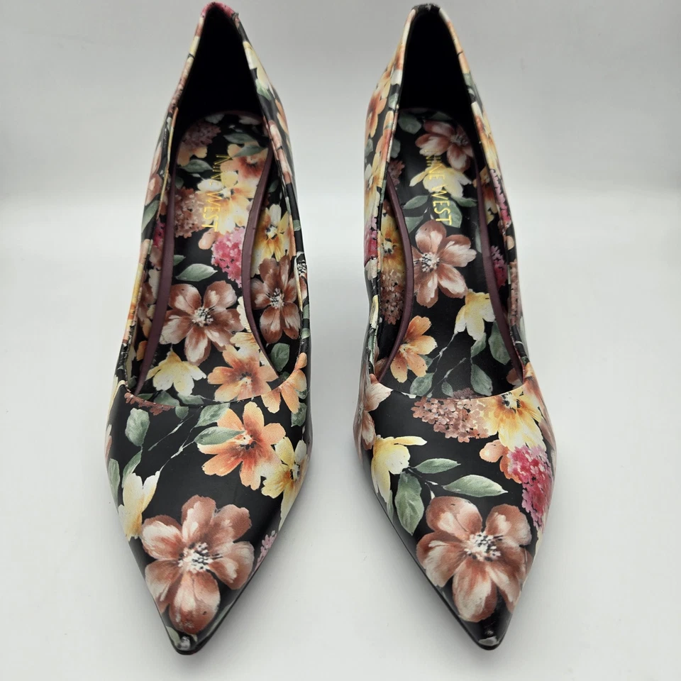 Tacones de aguja Nine West Jackpot florales de tacón alto talla 8 Fairycore atrevido Cottagecore Foto 2 de 4