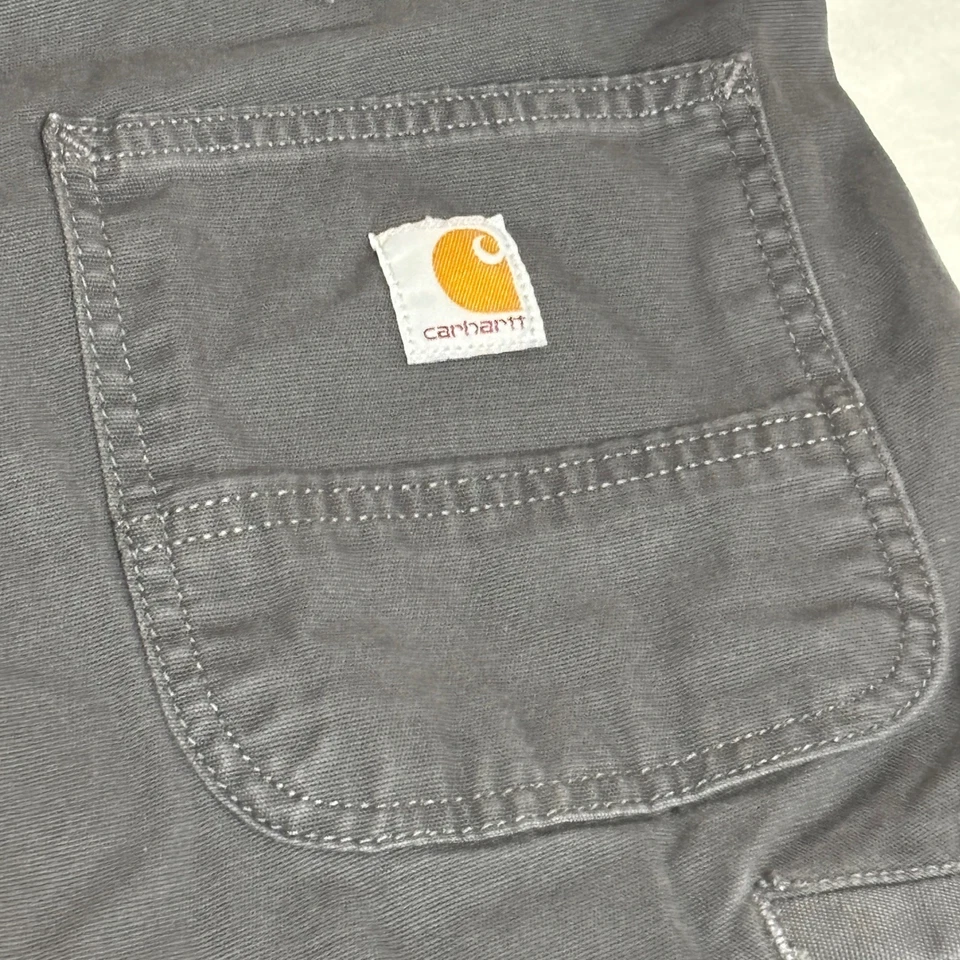 Pantalones utilitarios Carhartt BN3342 resistentes flexibles calce relajado de lona forrados de franela 40x30 Foto 4 de 4