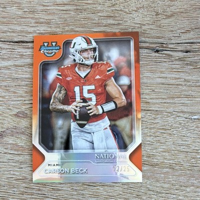 Topps 2025 Bowman U Chrome Carson Beck #FB-10 Miami Hurricanes /25 NSCC