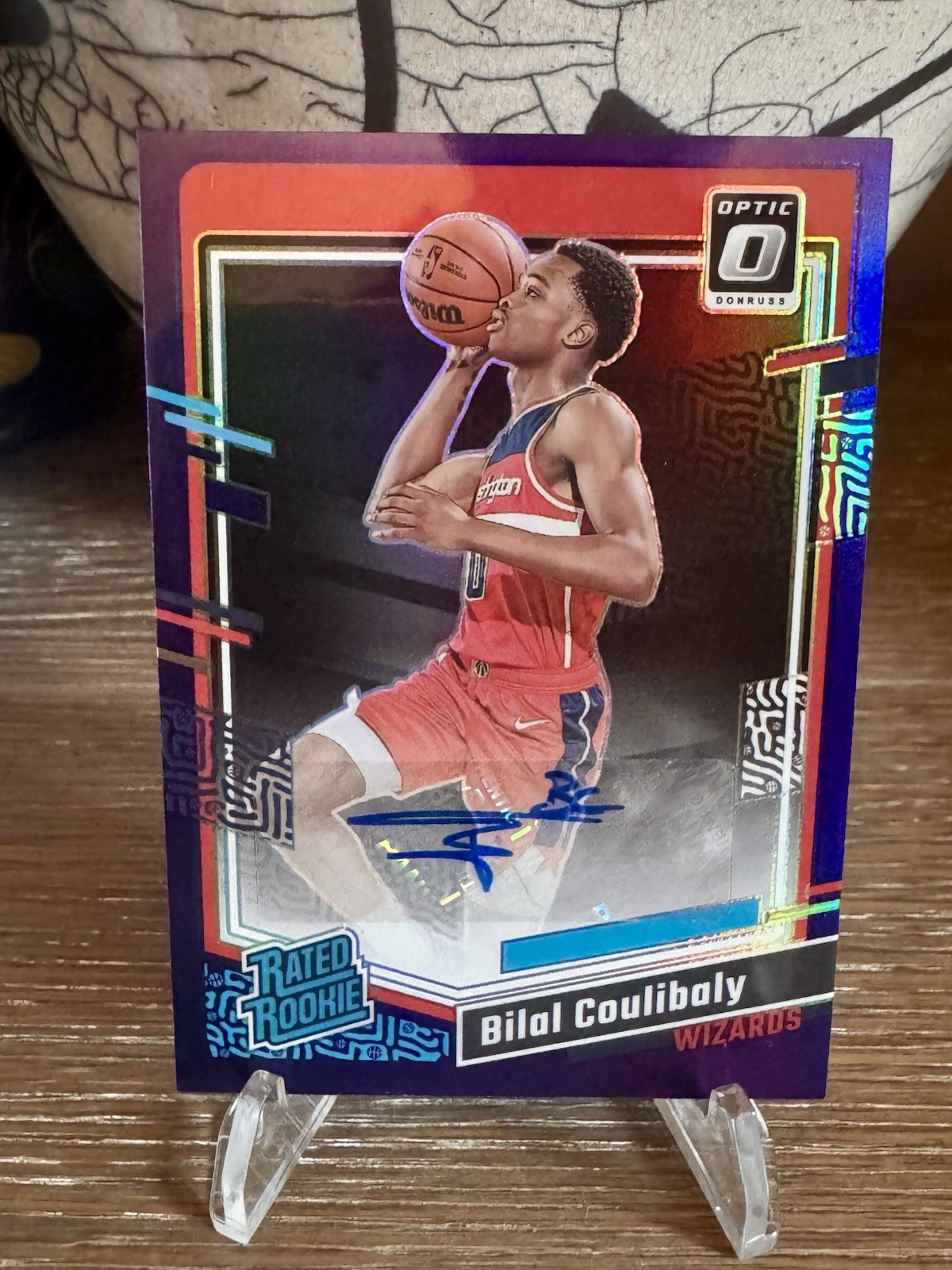 2023-24 Donruss Optic Rated Rookie Bilal Coulibaly Purple Prizm Auto RC