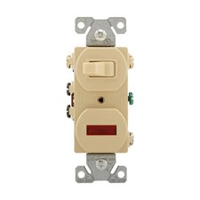Eaton 294V 15 Amp 120V Combination 3-Way Switch & Pilot Light, Ivory