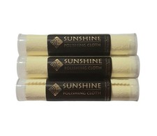 Sunshine 3 Polishing Cloths Jewelry Cleaner Tube Silver Brass Gold 7.5" x 5"