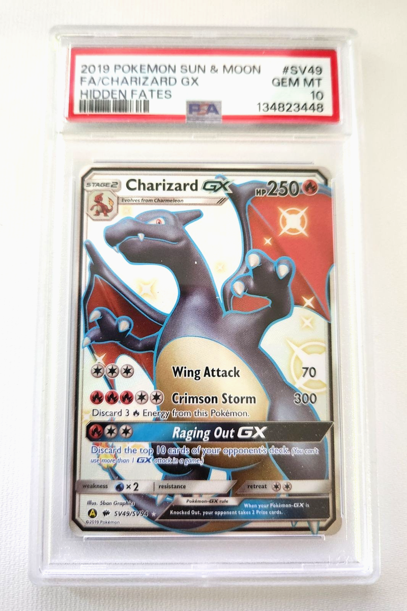 Charizard GX Shiny FA SV49 - Pokemon Hidden Fates - PSA 10 Gem