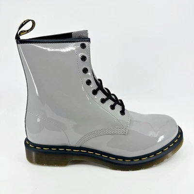 Dr. Martens 1460 Zinc Grey Womens Size 11 Patent Leather Boots