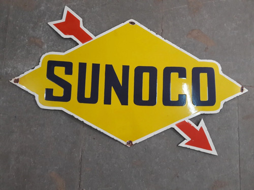 PORCELIAN SUNOCO ENAMEL SIGN SIZE 36 INCHES