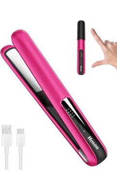Cordless Hair StraightenerPortable Mini Flat Iron Travel for BangsShort Hair ...