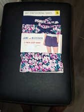 Jane  Bleecker Women's 2-Pack Sleep Shorts Floral/Navy SMALL NWOT