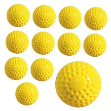 12 Pcs Yellow Dimpled Softballs, 12-Inch Pitching Machine Balls for 