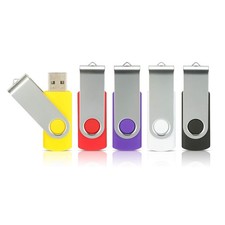 64GB Flash Drives 5 Pack, USB Flash Drive USB 2.0 Thumb Drive Swivel Memory S...