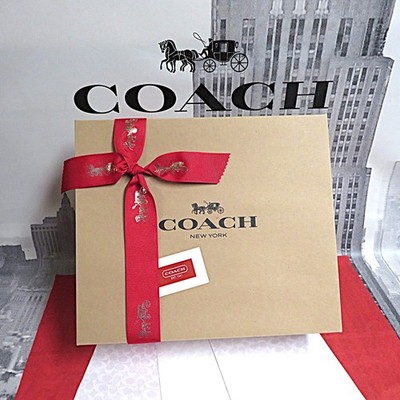 NEW 1  Med Coach Gift Box w/ Tissue~Sticker~3.5' Coach Ribbon~10.5 x12.5 x4.5
