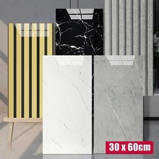 60x PVC Self-Adhesive Marble Wooden Tiles Wall Sticker Stick On Kitchen Bathroom