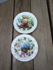 Fenton Bone China Small Decorative Plates 12cm Diameter X2 Orchard Fruits