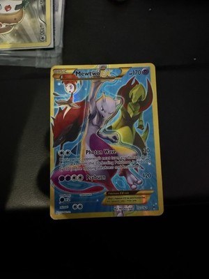 Pokemon Mewtwo EX Full Art Secret Rare Holo Card 163/162 XY Breakthrough  