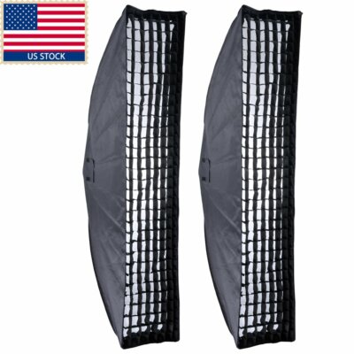 US 2X Godox 35*160cm 14'' x 63'' Honeycomb Grid Softbox Bowens Mount f Shooting