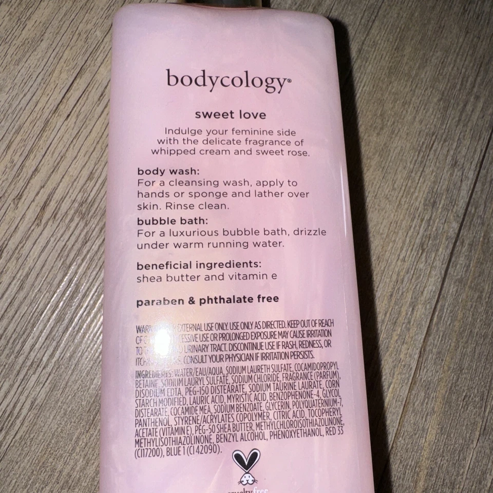Bodycology Jabón Corporal Hidratante Perfumado Sweet Love 16 fl oz Manteca de Karité Vit E Foto 2 de 2