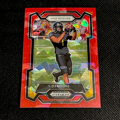 2024 Prizm Draft Picks Football Red Ice Prizm #17 DJ Moore Maryland/Chicago 