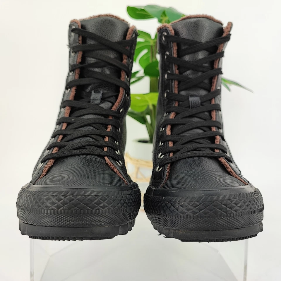 Converse Youth's CT Hi Hillcrest Black Leather Zip Boots Size 4US - Image 2 of 4