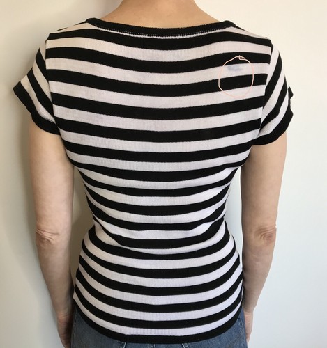 Zimmermann Size 1 (8) Black&White Stripe Cotton Knit Top Made Australia Designer - Picture 4 of 9