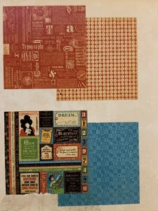 Grafisch 45 12x12 12" Papierblok Typografie 2013 Patronen Tags Vintage Dames NIEUW - Afbeelding 3 van 12