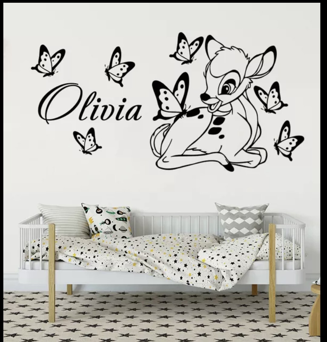 Large Disney Bambi WALL STICKERS KIDS WALL ART BEDROOM NAME BABY