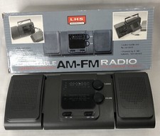 Portable Radio Mini AM/FM Radio Detachable Speakers Battery Powered LHS