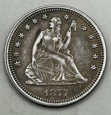 1877 Seated Liberty Quarter AU! - 24570