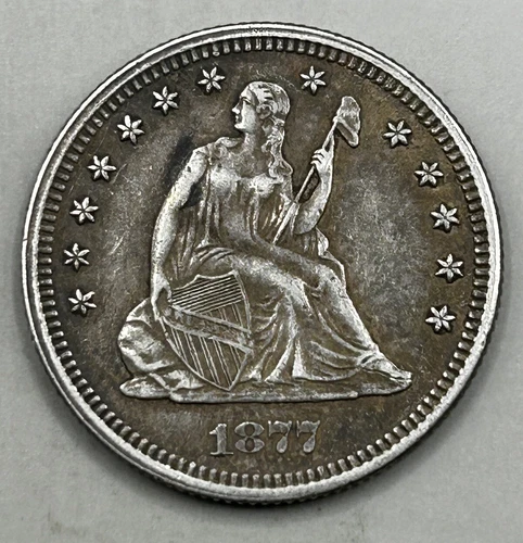 1877 Seated Liberty Quarter AU! - 24570