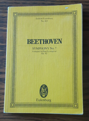 Beethoven Symphony No 7 A Major Op 92 Edition Eulenberg Sheet Music Paperback 