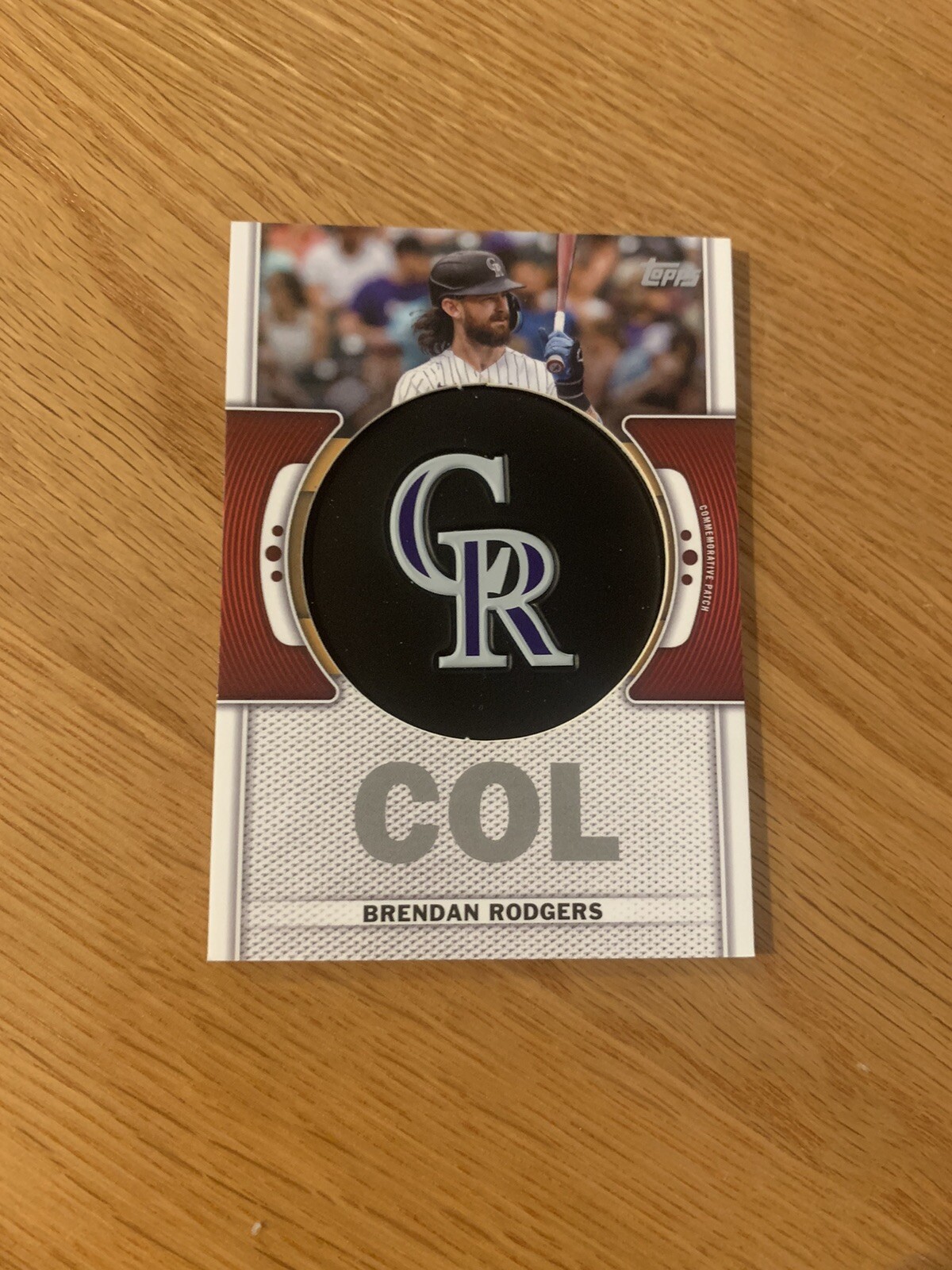 2023 Topps Series 1 Brendan Rodgers Commemorative Team Logo Patch Relic Card 