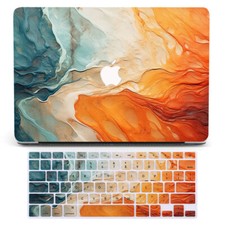 Gradient Green Orange Sandy Marble Case For Macbook Air 13 15 Pro 14 16 11 12 in