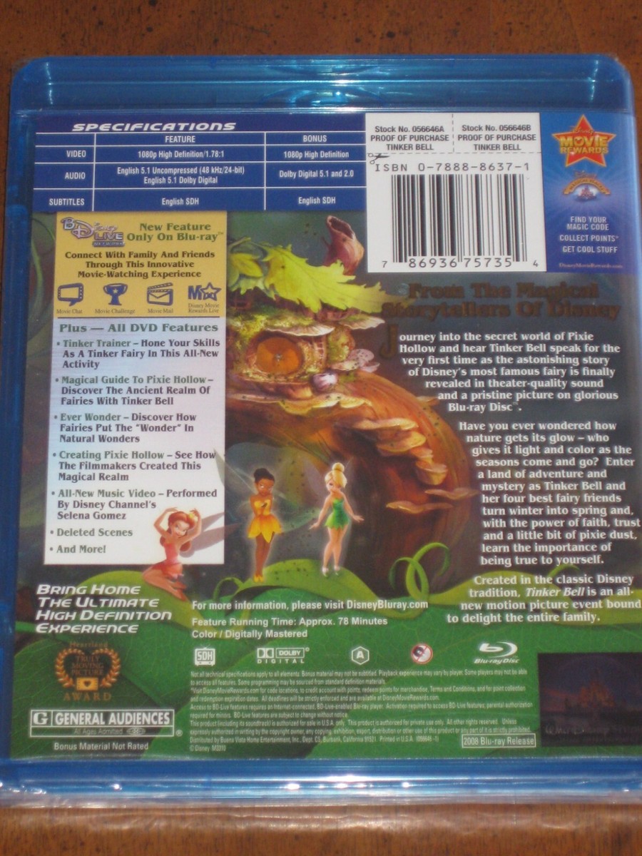 TINKER BELL (2008) (Blu-Ray) WALT DISNEY - BRAND NEW