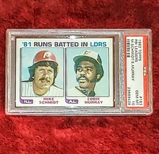 MIKE SCHMIDT & EDDIE MURRAY 1982 TOPPS #163 RBI LEADERS HOF PSA 10  🔥 GEM MINT