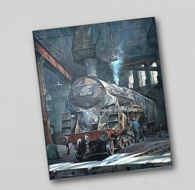 Fridge Magnet BR 9F 92096 Steam Locomotive Art British Rail - Evening ...