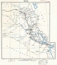 1935 Military Map of Iraq Historic Wall Art Poster Print Home School Office Deco