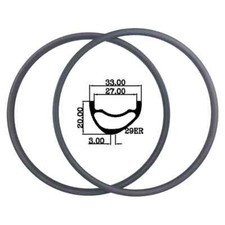 Cerchio mountain bike 2 pezzi XC MTB 29er carbonio asimmetrico clincher tubeless 24 28 32H