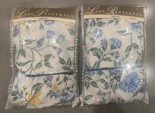 Vtg Lady Pepperell Floral Cottage Core Standard Sham Luxury Garden Blue USA NOS