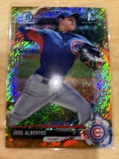 2017 Bowman Chrome 1st Gold Shimmer Ref Jose Albertos 9/50 Chicago Cubs