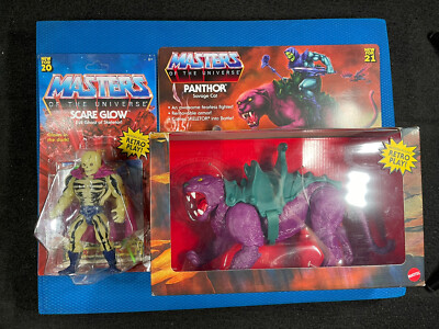 Masters of the Universe Origins Scare Glow & Panthor Savage Cat  Action Figure