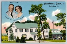 President Eisenhower IKE First Lady Mamie Farm Gettysburg PA Postcard 1950s