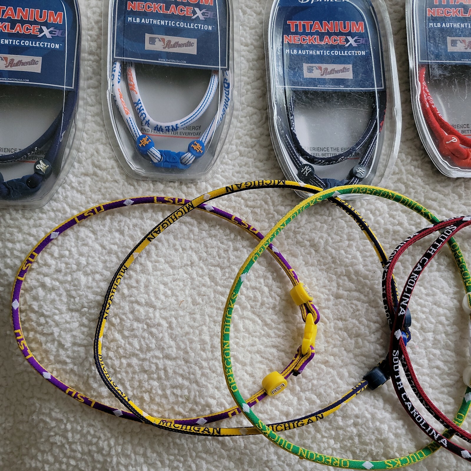 Phiten Titanium Necklace X30 NCAA Pick ONE 22" Oregon LSU Tigers USC